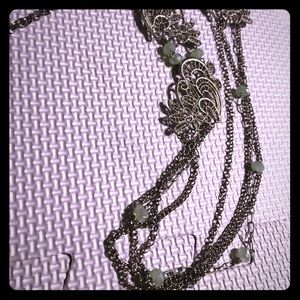 Embellished silver necklace